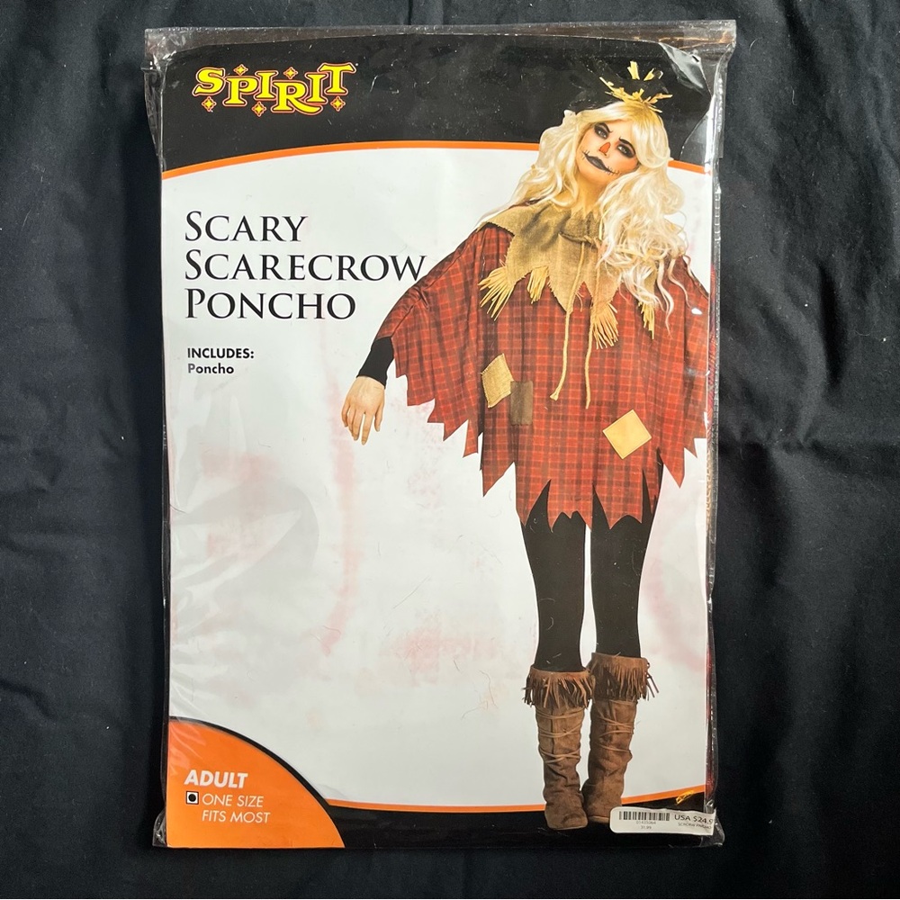 Spirit Halloween Scarecrow Poncho - Adult Costume. Brand new, never worn